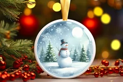 Round Christmas Ornament Sublimation|Clipart Product Image 1