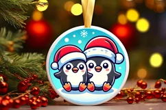 Round Christmas Ornament Sublimation|Clipart Product Image 1