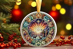 Round Christmas Ornament Sublimation|Clipart Product Image 2