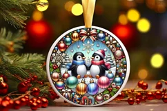 Round Christmas Ornament Sublimation|Clipart Product Image 1