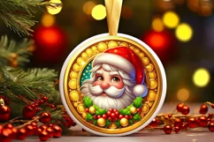 Round Christmas Ornament Sublimation|Clipart Product Image 1