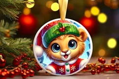 Round Christmas Ornament Sublimation|Clipart Product Image 2