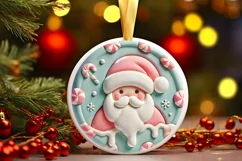 Round Christmas Ornament Sublimation|Clipart Product Image 2