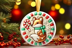 Round Christmas Ornament Sublimation|Clipart Product Image 1