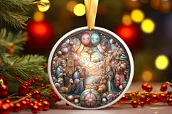 Round Christmass Ornament PNG Product Image 1
