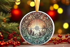 Round Christmas Ornament Sublimation|Clipart Product Image 1