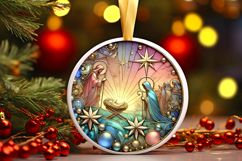 Round Christmass Ornament PNG Product Image 1