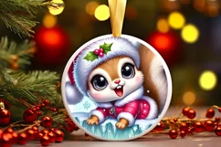 Round Christmas Ornament Sublimation|Clipart Product Image 2