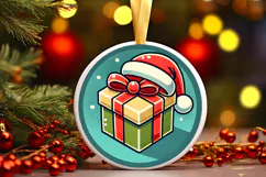 Round Christmass Ornament PNG Product Image 1