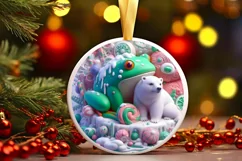 Round Christmas Ornament Sublimation|Clipart Product Image 1
