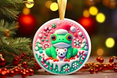 Round Christmas Ornament Sublimation|Clipart Product Image 1