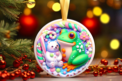 Round Christmass Ornament PNG Product Image 1