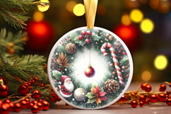 Round Christmass Ornament PNG Product Image 1