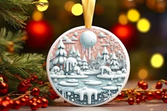 Round Christmas Ornament Sublimation|Clipart Product Image 2