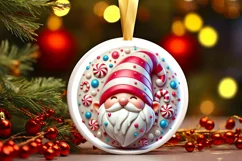 Round Christmas Ornament Sublimation|Clipart Product Image 2