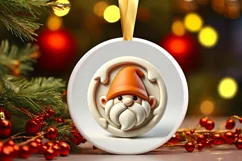 Round Christmas Ornament Sublimation|Clipart Product Image 2