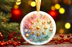 Round Christmas Ornament Sublimation|Clipart Product Image 1
