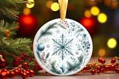 Round Christmas Ornament Sublimation|Clipart Product Image 1