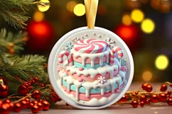 Round Christmas Ornament Sublimation|Clipart Product Image 2