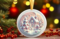 Round Christmas Ornament Sublimation|Clipart Product Image 2