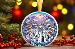 Round Christmass Ornament PNG Product Image 1