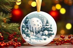 Round Christmass Ornament PNG Product Image 1