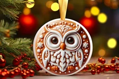 Round Christmas Ornament Sublimation|Clipart Product Image 1