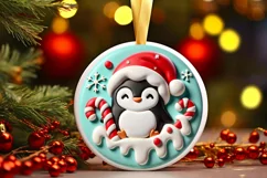 Round Christmas Ornament Sublimation|Clipart Product Image 2