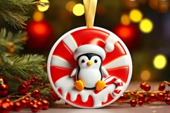 Round Christmas Ornament Sublimation|Clipart Product Image 2