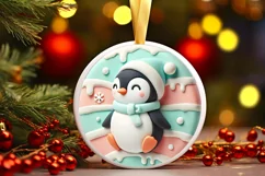 Round Christmas Ornament Sublimation|Clipart Product Image 2