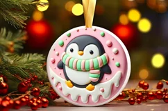 Round Christmas Ornament Sublimation|Clipart Product Image 2