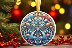Round Christmas Ornament Sublimation|Clipart Product Image 2