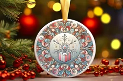 Round Christmas Ornament Sublimation|Clipart Product Image 2
