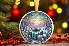 Round Christmas Ornament Sublimation|Clipart Product Image 2