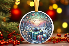 Round Christmass Ornament PNG Product Image 1