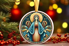 Round Christmas Ornament Sublimation|Clipart Product Image 1