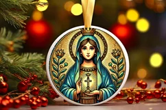 Round Christmas Ornament Sublimation|Clipart Product Image 1