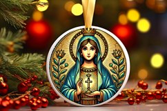 Round Christmass Ornament PNG Product Image 1