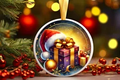 Round Christmas Ornament Sublimation|Clipart Product Image 2