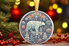 Round Christmas Ornament Sublimation|Clipart Product Image 2