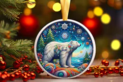 Round Christmass Ornament PNG Product Image 1