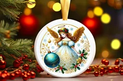Round Christmas Ornament Sublimation|Clipart Product Image 2