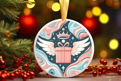 Round Christmas Ornament Sublimation|Clipart Product Image 1
