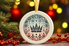 Round Christmas Ornament Sublimation|Clipart Product Image 2