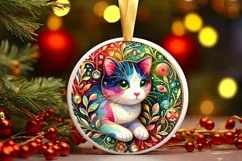 Round Christmas Ornament Sublimation|Clipart Product Image 1