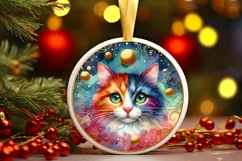 Round Christmas Ornament Sublimation|Clipart Product Image 1