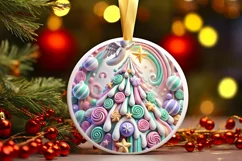 Round Christmas Ornament Sublimation|Clipart Product Image 2