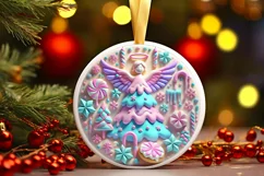 Round Christmas Ornament Sublimation|Clipart Product Image 2