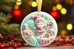 Round Christmas Ornament Sublimation|Clipart Product Image 2