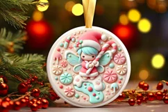 Round Christmas Ornament Sublimation|Clipart Product Image 2